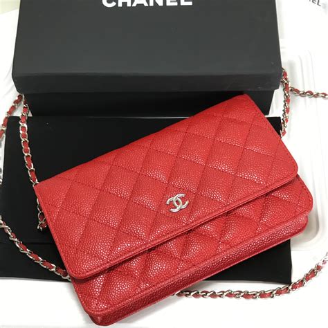 chanel red wallet on a chain|preloved chanel wallet on chain.